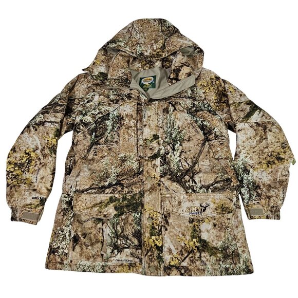Cabela’s Men’s L Silent Suede Dry-Plus Thinsulate Hunting Jacket with Hood - Picture 1 of 11